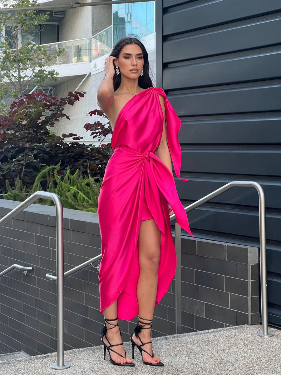 Felicia Hot Pink Dress – VELVET CLOTHING CO