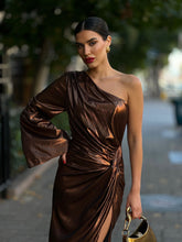 Load image into Gallery viewer, Tropical Atmosphere Metallic Dress 🌊
