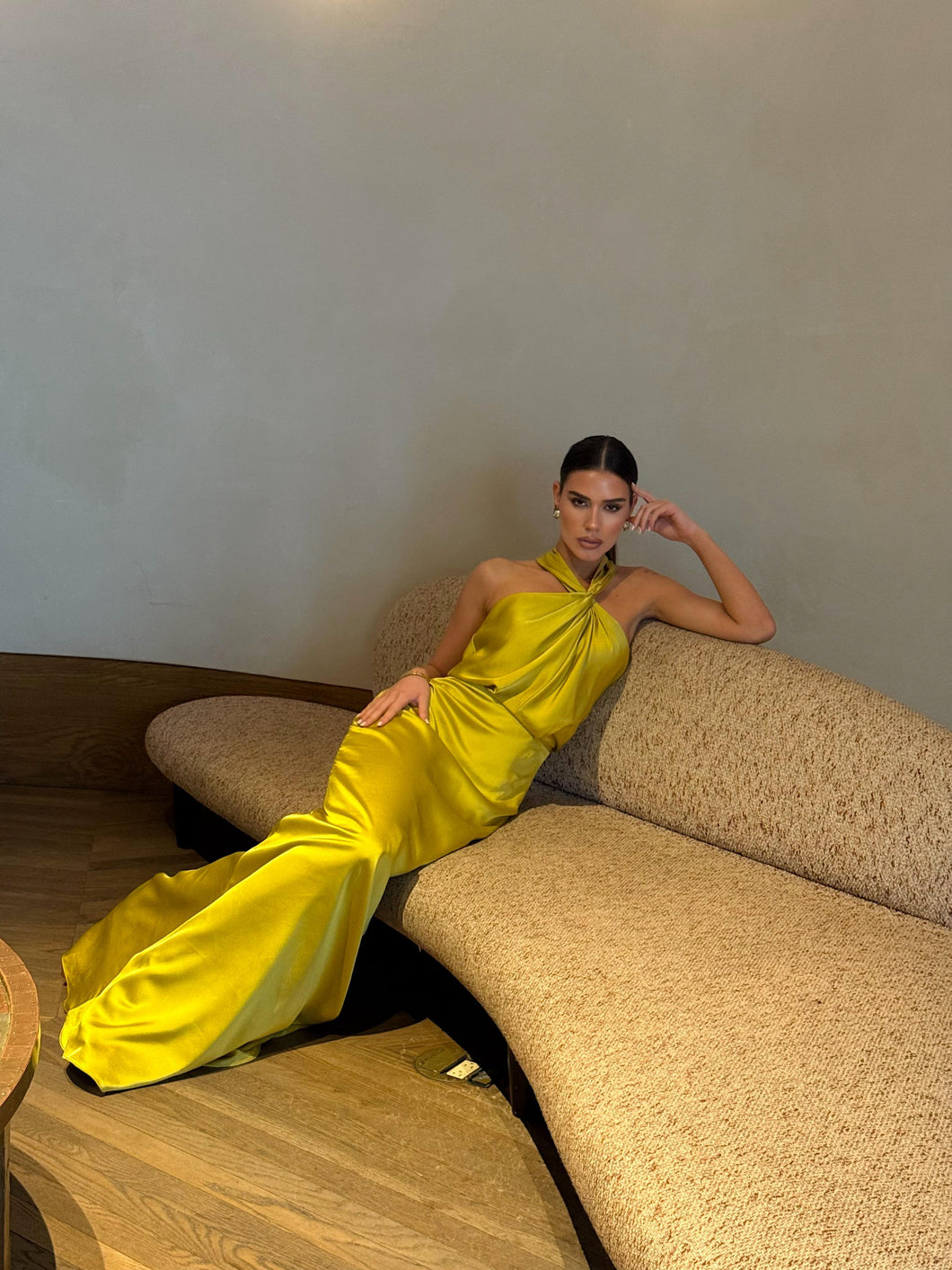 Bernice mustard/chartreuse