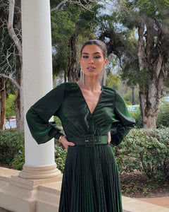 Helena Green Metallic Dress