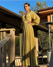 Load image into Gallery viewer, Helena Yellow Metallic Dress
