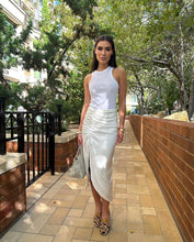 Load image into Gallery viewer, Infinity White Satin Skirt
