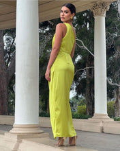 Load image into Gallery viewer, Bertina Lime Satin Dress
