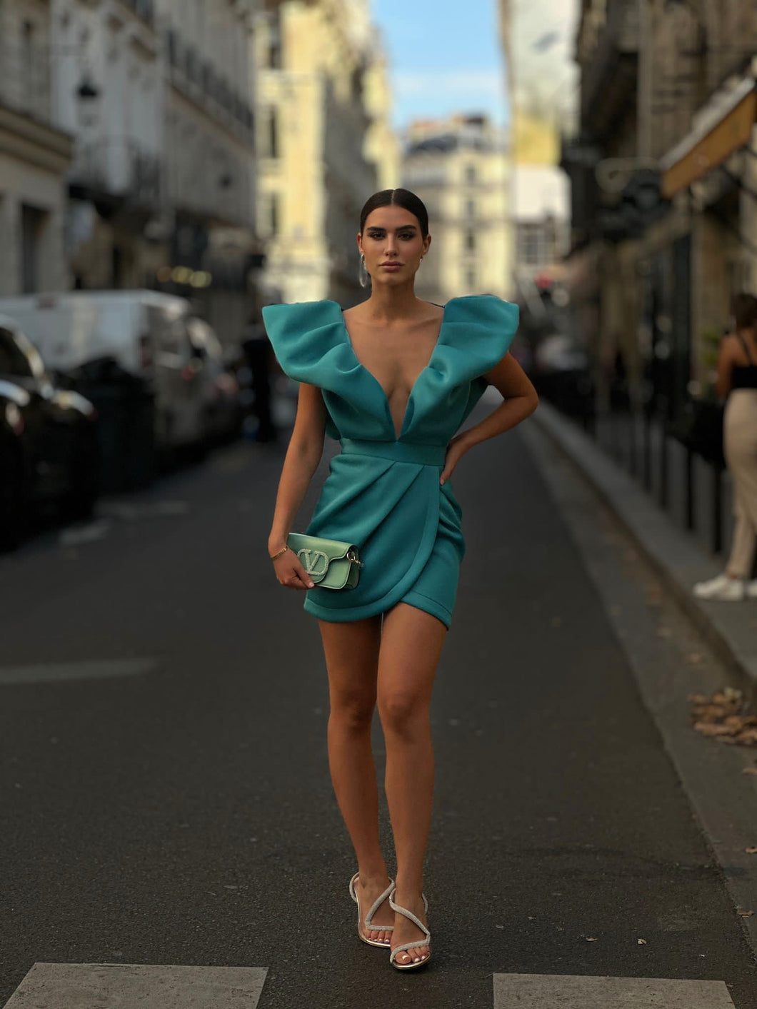 Raquel Teal Mini Dress