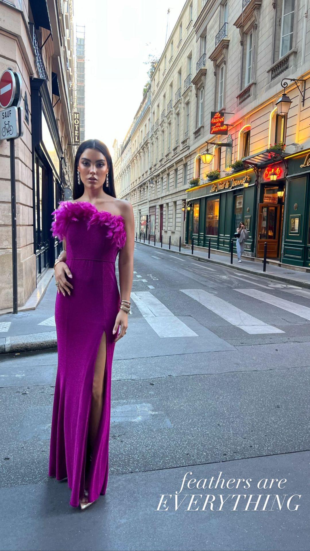 Feather Magenta Dress – VELVET CLOTHING CO