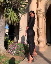 Load image into Gallery viewer, Party Sequin Black Dress

