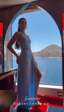 Load image into Gallery viewer, Baby Blue Side Cut Dress

