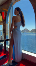 Load image into Gallery viewer, Baby Blue Side Cut Dress
