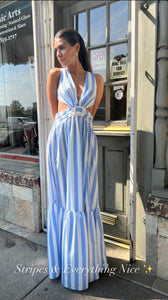 Wave Blue & White Dress