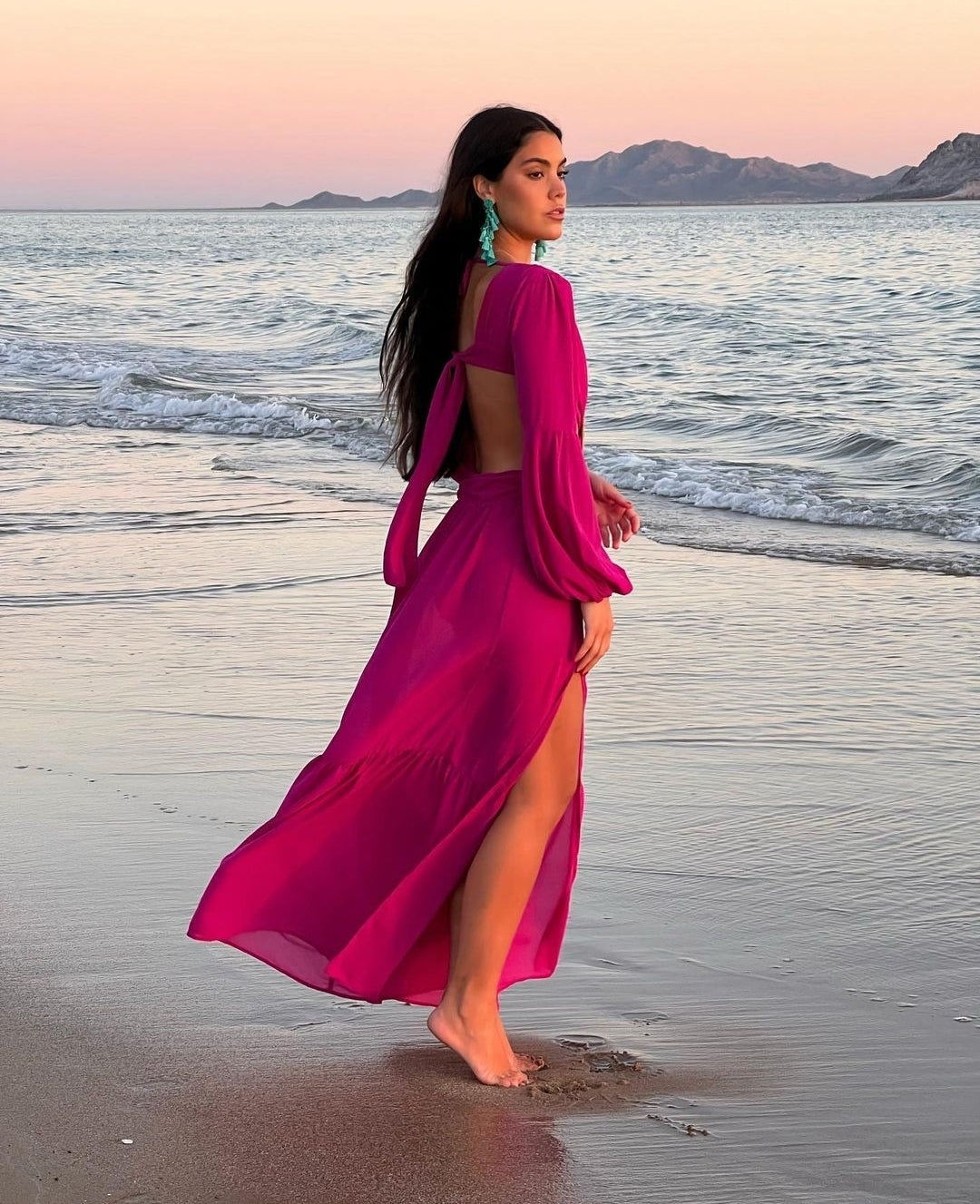 Hot pink beach dress on sale