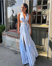 Load image into Gallery viewer, Wave Blue &amp; White Dress
