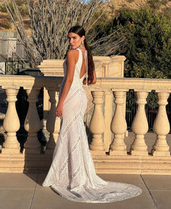 Larissa White & Nude Dress