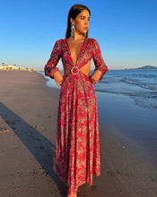 Load image into Gallery viewer, Bleu  Floral Hot Pink Maxi Dress
