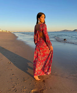 Bleu  Floral Hot Pink Maxi Dress