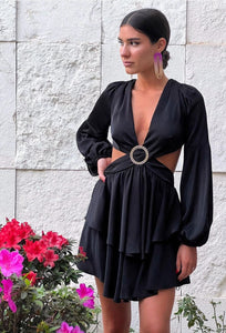 Amazing Satin Black Dress