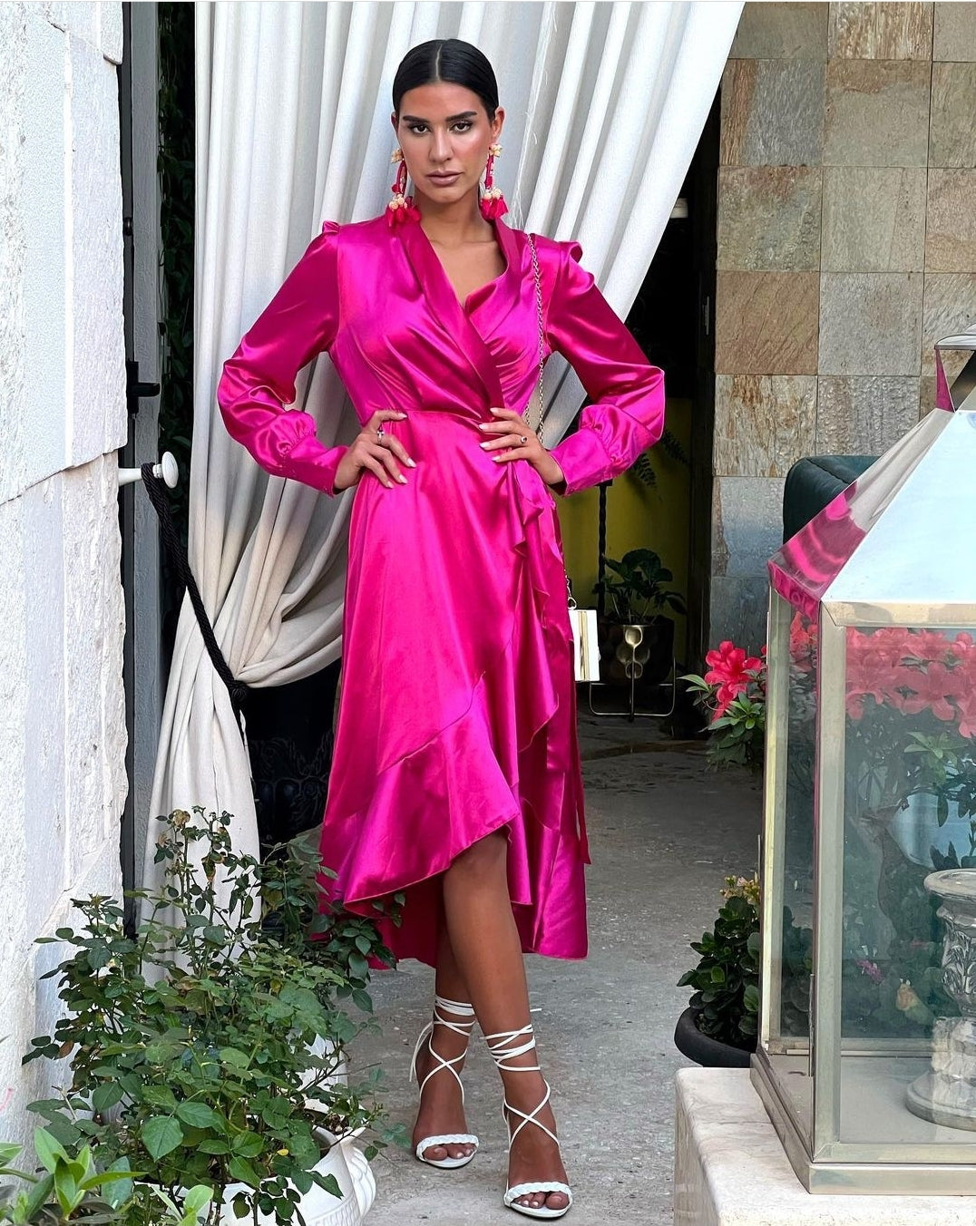 Telma Hot Pink Midi Dress VELVET CLOTHING CO. Telma Hot Pink Midi Dress VELVET CLOTHING CO.