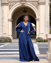 Load image into Gallery viewer, Tea Satin Navy Dress
