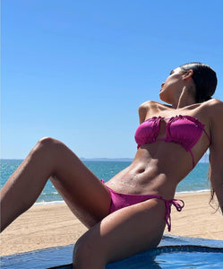 Hot Pink Metallic Bikini