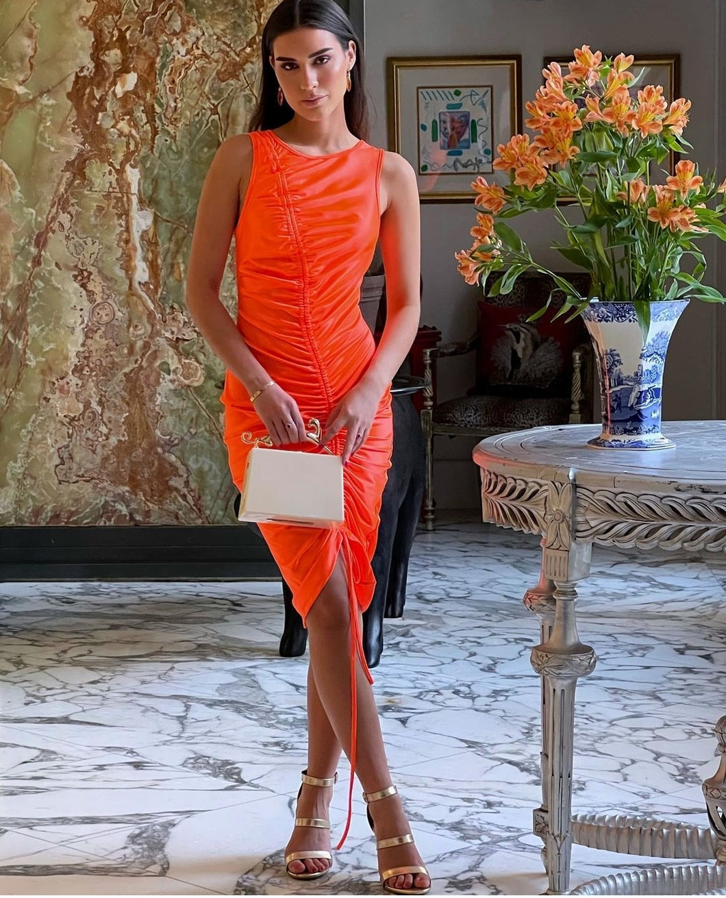 Hortencia Bright Orange Dress