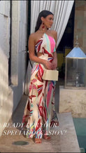 Load image into Gallery viewer, Full Of Colors Satin Halter Dress

