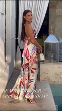 Load image into Gallery viewer, Full Of Colors Satin Halter Dress
