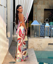 Load image into Gallery viewer, Full Of Colors Satin Halter Dress
