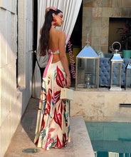 Load image into Gallery viewer, Full Of Colors Satin Halter Dress
