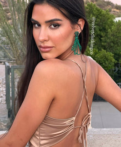 Ariel Soft Brown Silk Midi Dress