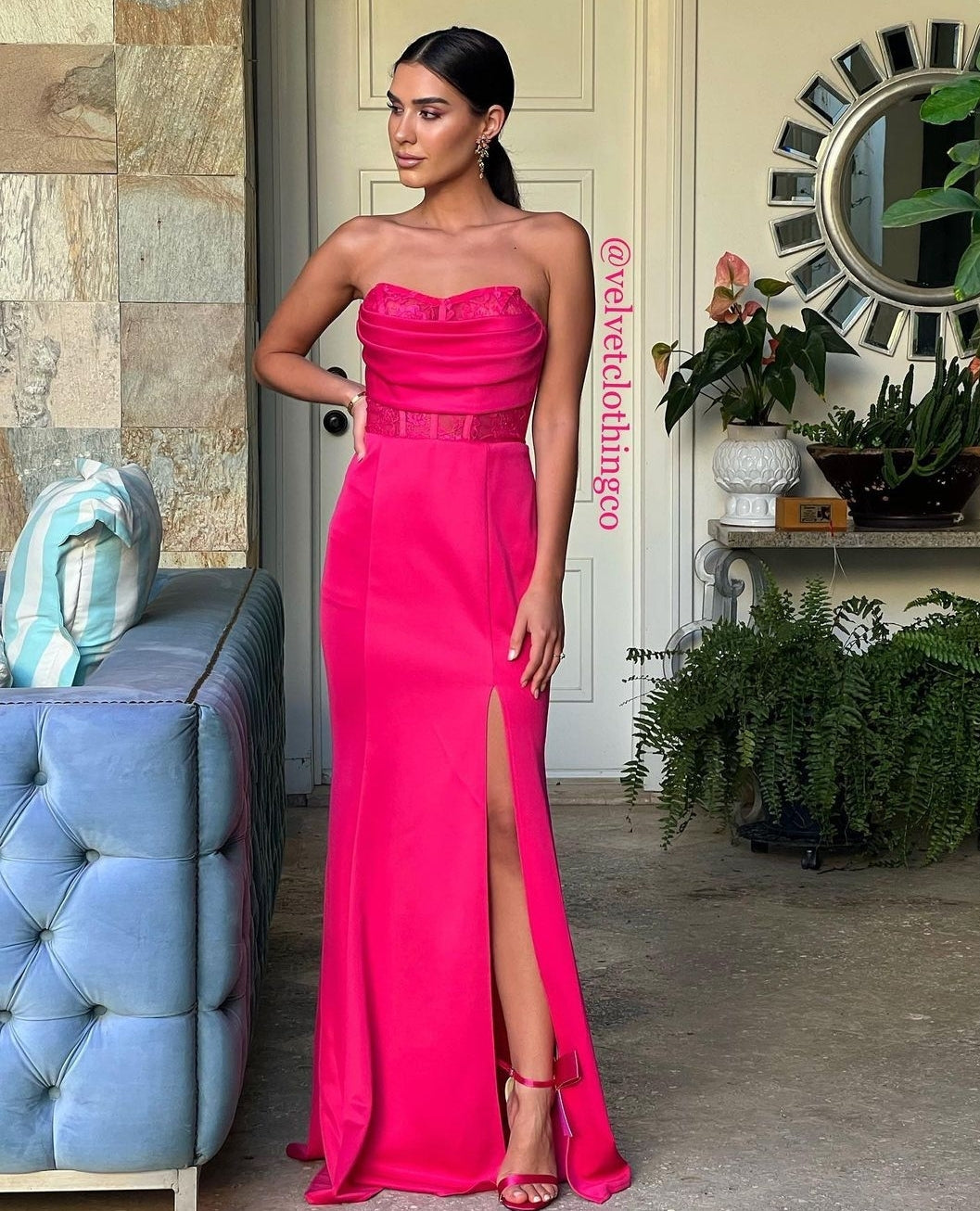 Tiana Hot Pink Corset Dress – VELVET CLOTHING CO