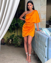 Load image into Gallery viewer, Palma Orange Silk Dress
