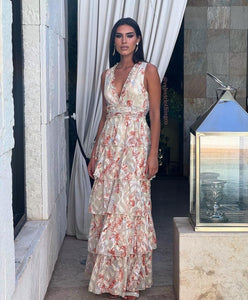 Tenerife Orange & Cream Dress
