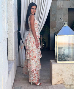 Tenerife Orange & Cream Dress