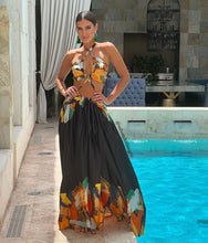 Load image into Gallery viewer, Be The Spotlight Black Sunflower Dress
