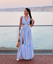 Load image into Gallery viewer, Wave Blue &amp; White Dress
