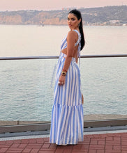 Load image into Gallery viewer, Wave Blue &amp; White Dress
