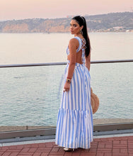 Load image into Gallery viewer, Wave Blue &amp; White Dress
