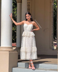 Gwyllion Ivory Midi  Dress