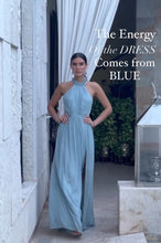Load image into Gallery viewer, Hope Halter Dusty Blue Dress
