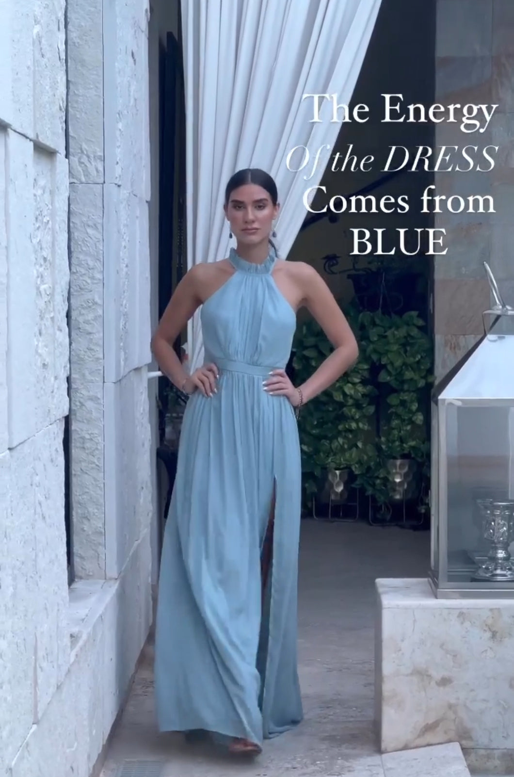 Hope Halter Dusty Blue Dress