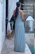 Load image into Gallery viewer, Hope Halter Dusty Blue Dress
