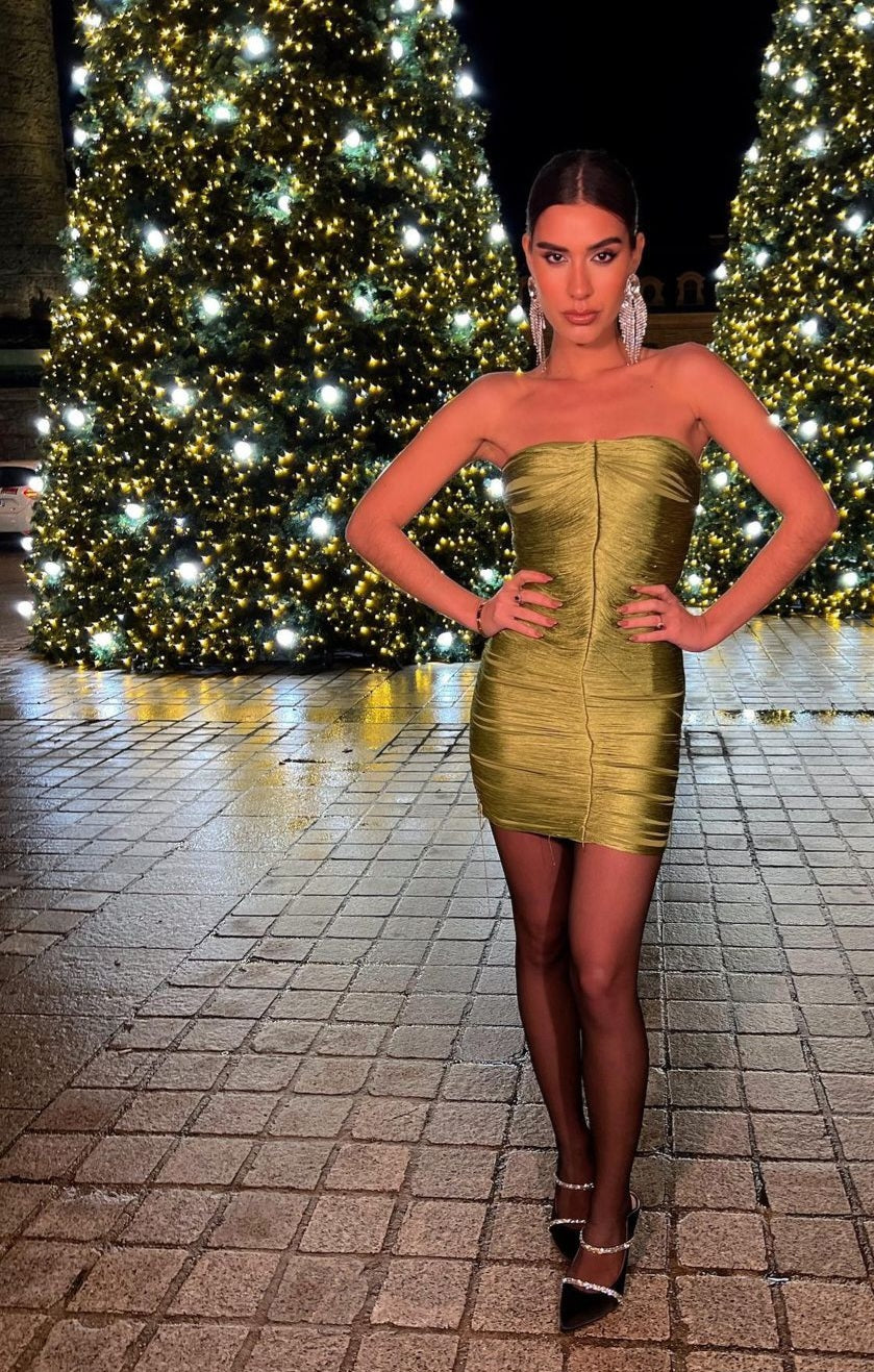 Delphine Olive Dress