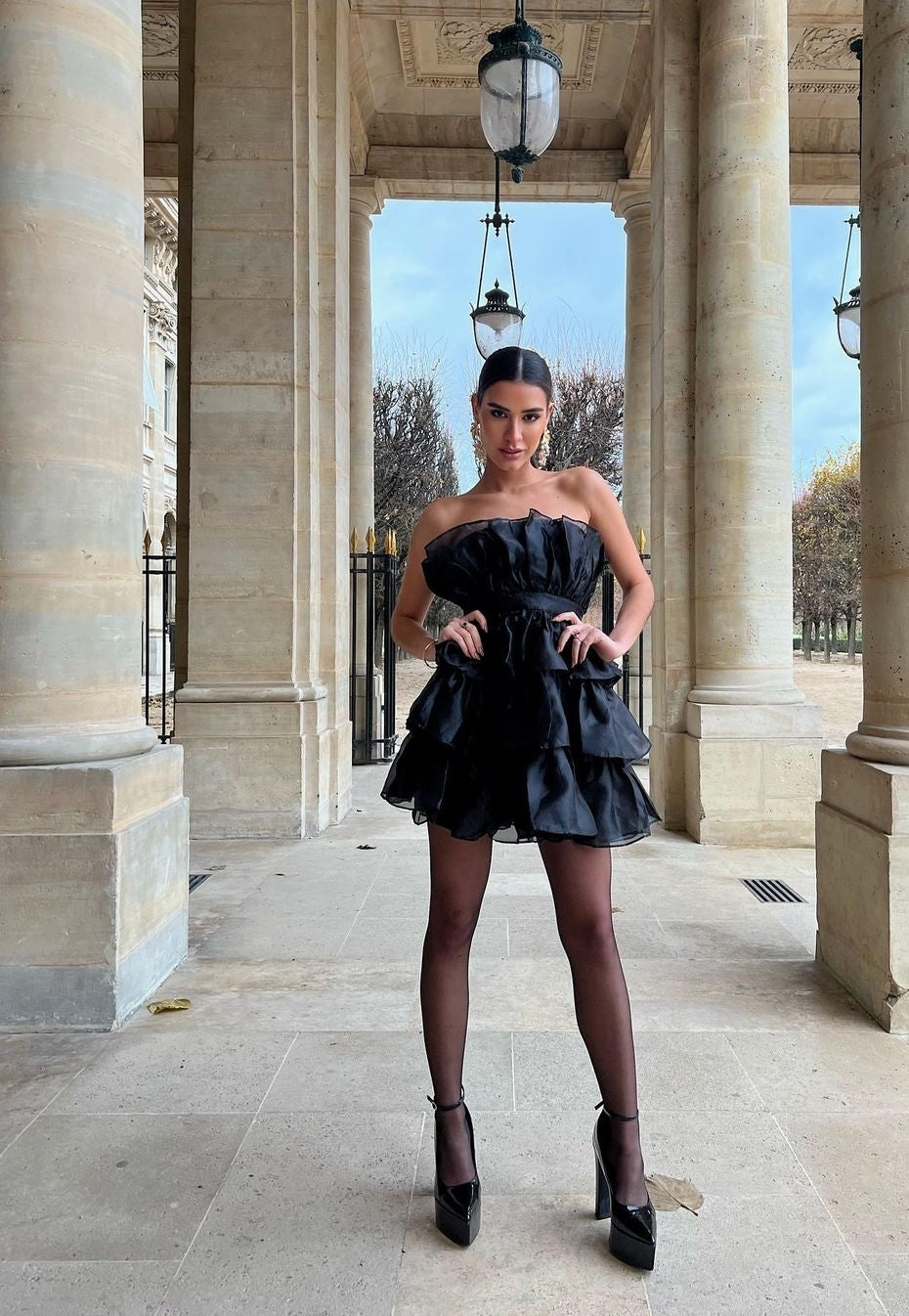 Jessie Fluffy Black Dress