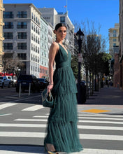 Load image into Gallery viewer, Pine Green Puff Dress
