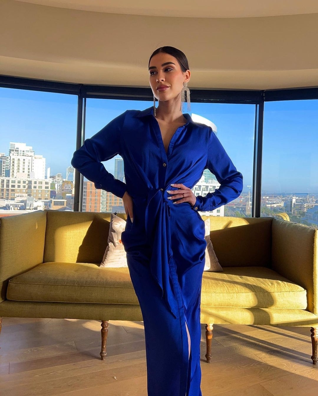 Ingrid Royal Blue Midi Dress – VELVET CLOTHING CO.