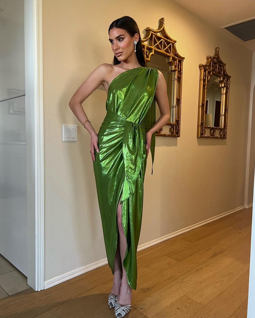 Felicia Green Metallic Dress VELVET CLOTHING CO. Felicia Green Metallic Dress VELVET CLOTHING CO.