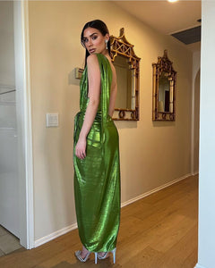 Felicia Green Metallic Dress