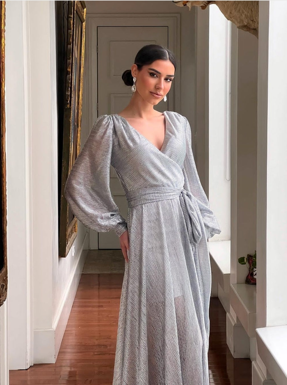 silver crushed velvet dress Velvet Silver Dress