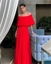 Load image into Gallery viewer, Off Shoulder Tomato Dress
