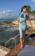 Load image into Gallery viewer, Azzure Baby Blue Midi Dress
