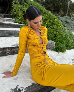 Valentina Golden Mustard Dress